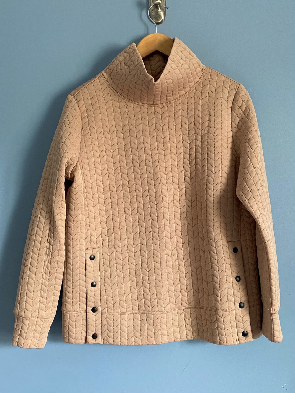 Joe Fresh Quilted Turtleneck Pullover Sweater - Nude